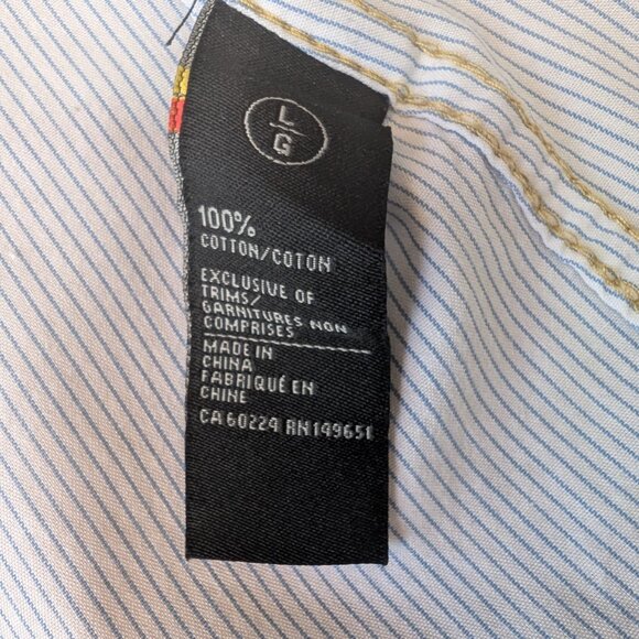 Buffalo David Bitton Men’s Western Snap Shirt Blue Pinstripe Short Sleeve Size L - Picture 9 of 9